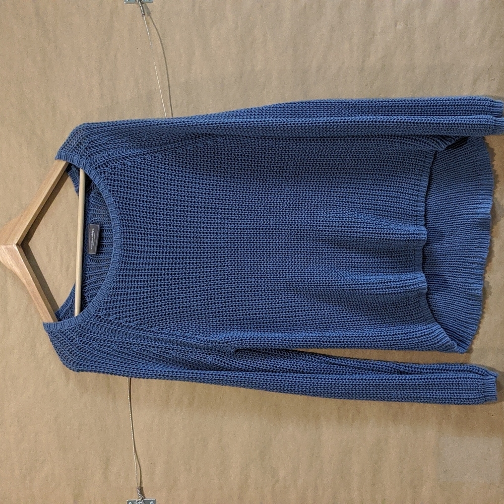 Relaxed fit blue slate sweater